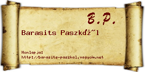 Barasits Paszkál névjegykártya